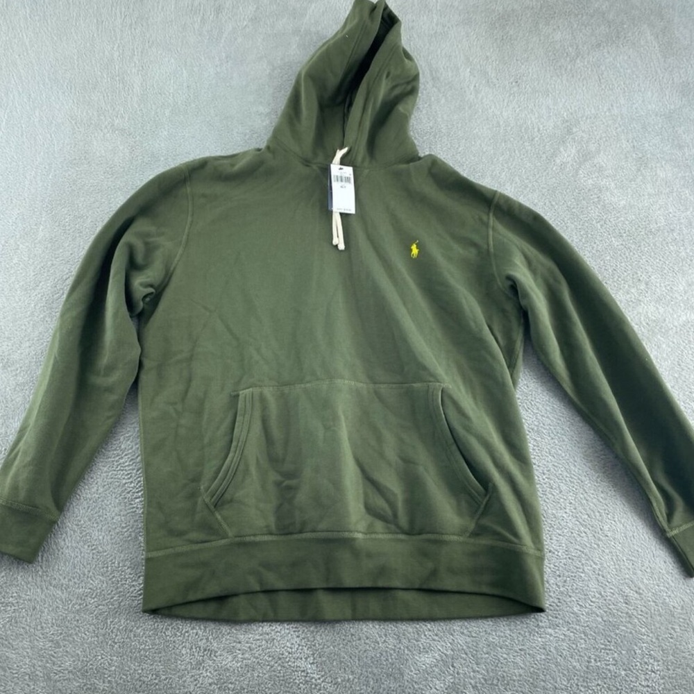 Ralph Lauren Men's Olive Green Pullover Hoodie Sweatshirt